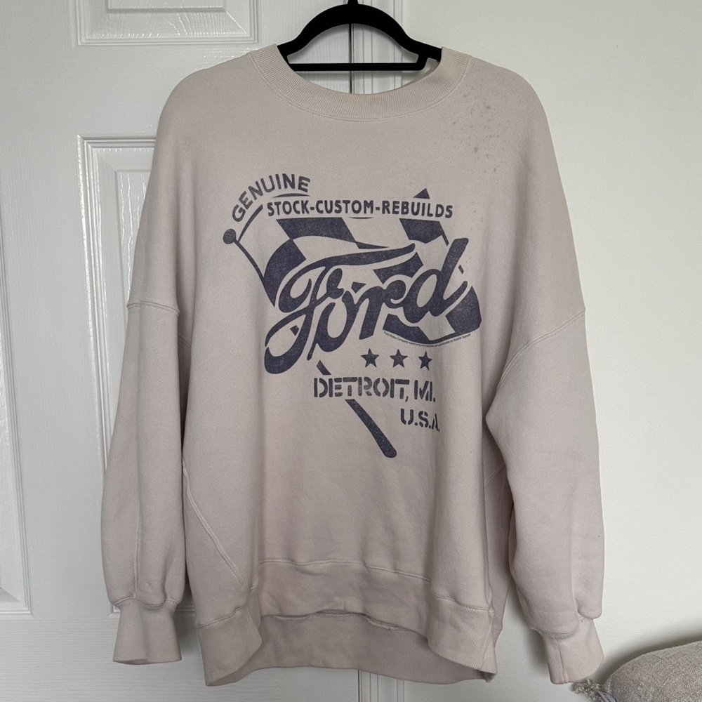 ABERCROMBIE Ford Beige Crewneck Sweater
